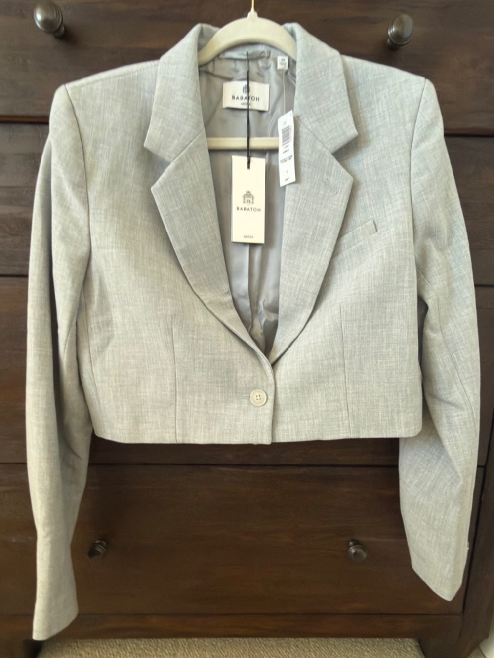 Aritzia Babaton Arbus Jacket Heather Chrome Size 10 NWT